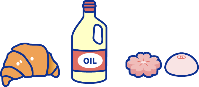 パン、油、お菓子