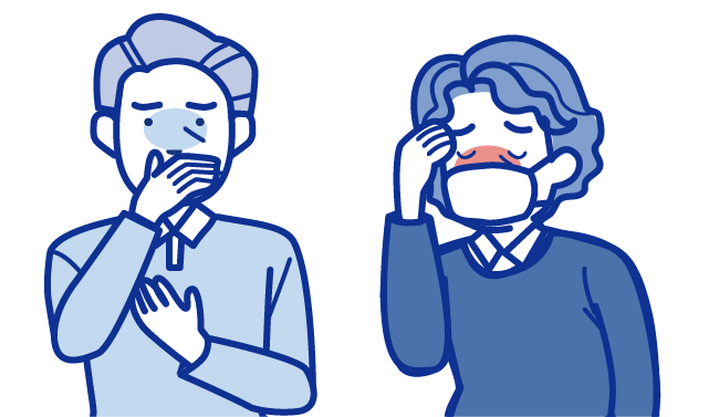 熱やおう吐の症状がある人のイラスト