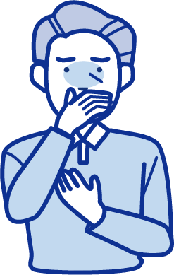 激しいのどの渇きや吐き気の症状のイラスト