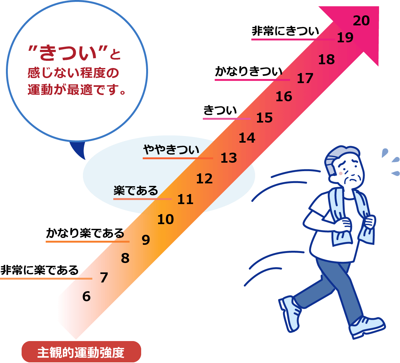 きついと感じない程度の運動が最適です