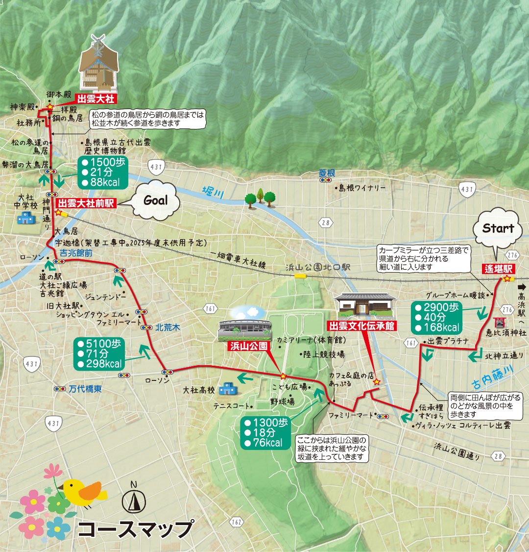 出雲市コースマップ説明図