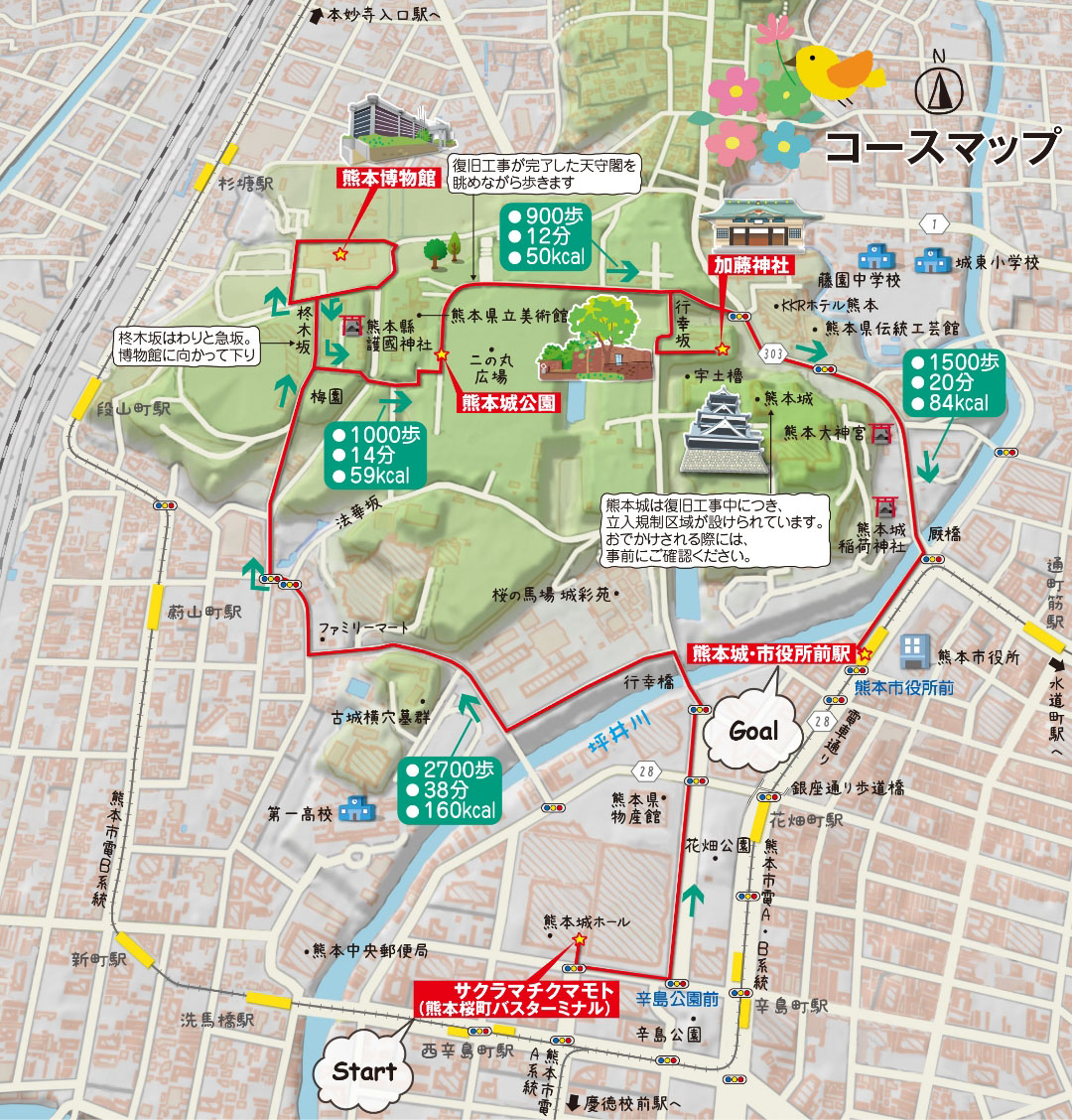 熊本市コースマップ説明図