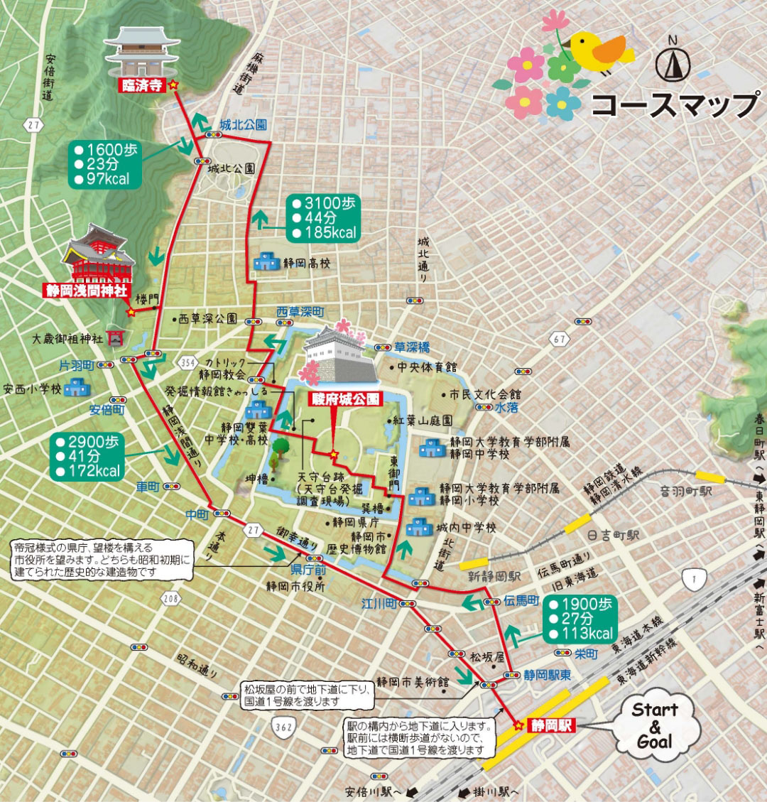 静岡市コースマップ説明図